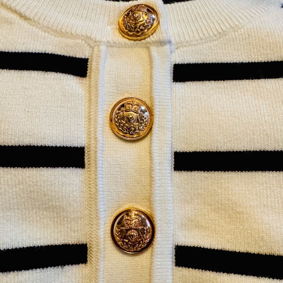 Merokeety Sweater Dress Women Long Sleeve Striped Button Crewneck Mini Dress NWT - Picture 6 of 10